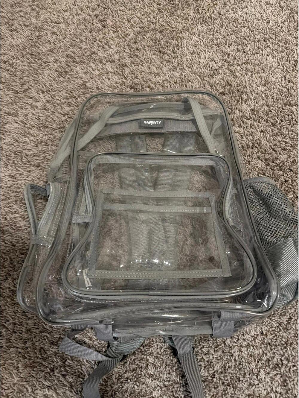 Smarty Clear Gray Transparent Backpack